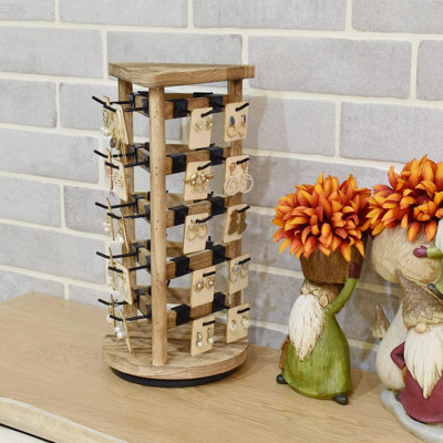 Wood Jewelry Tower + Rotating