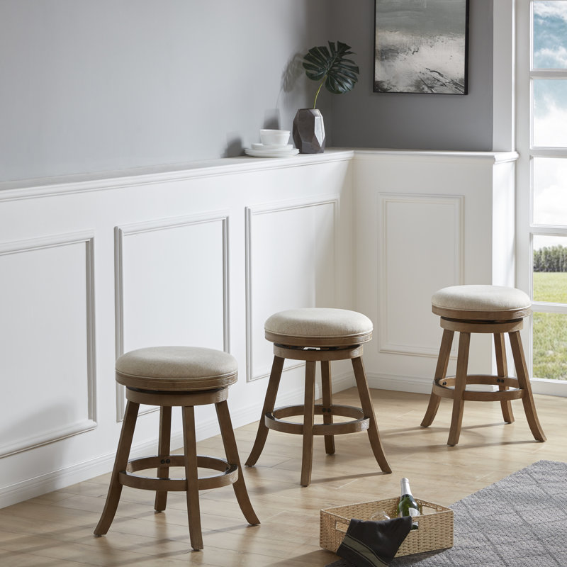 Tabouret de bar et de comptoir Shivko, Ivoire brossé, Tabouret de comptoir (siège d'une hauteur de 24,5
