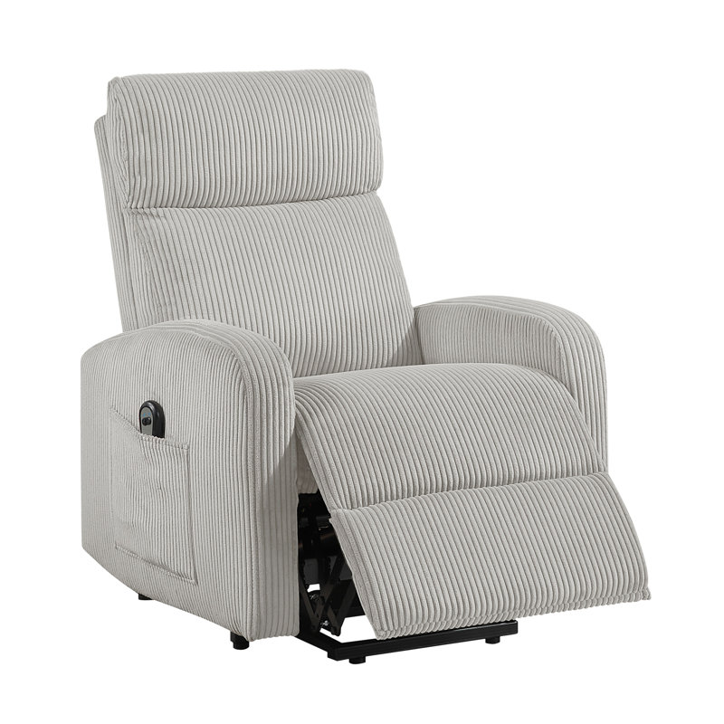 Contemporary Power Lift Chair Recliner, Light Gray
