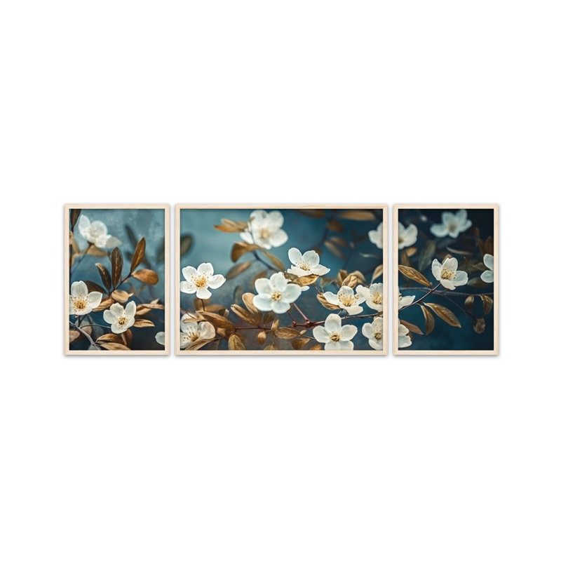 Elegant Decorative Framed MDF Painting Set (3 Pieces), 19.7 x 13.8 inches (2 Pieces) & 19.7 x 27.6 inches (1 Piece) | 100% MDF & Solid Wood Frame (Thickness: 0.8 inches) | Perfect for Living Room & Office Décor