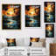 «Saudres Palm Trees Sunrise IV», reproduction sur toile-10431021-10431020