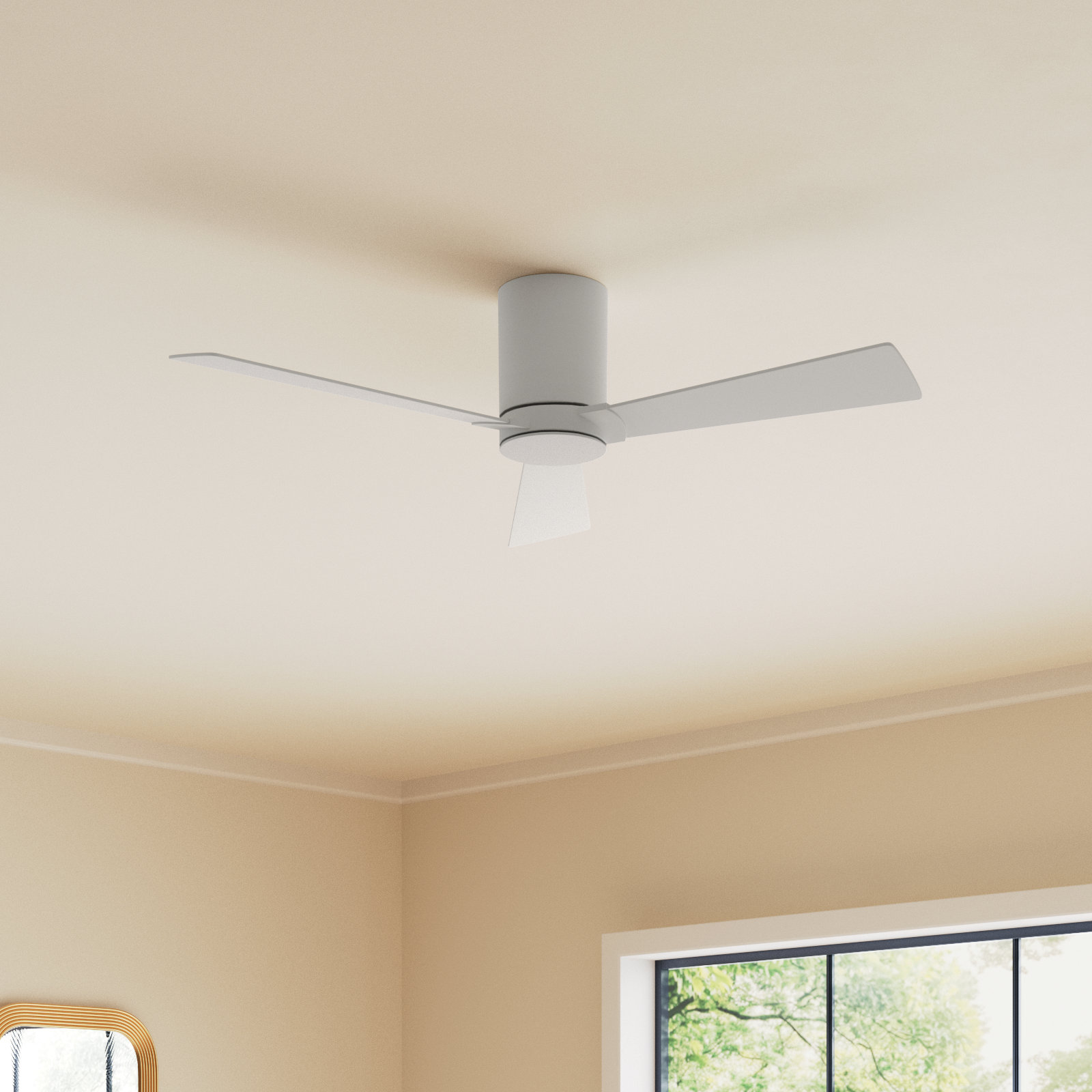 Salma 3 Blade Ceiling Fan, 9.3" H x 44" W, Matte White, Matte White