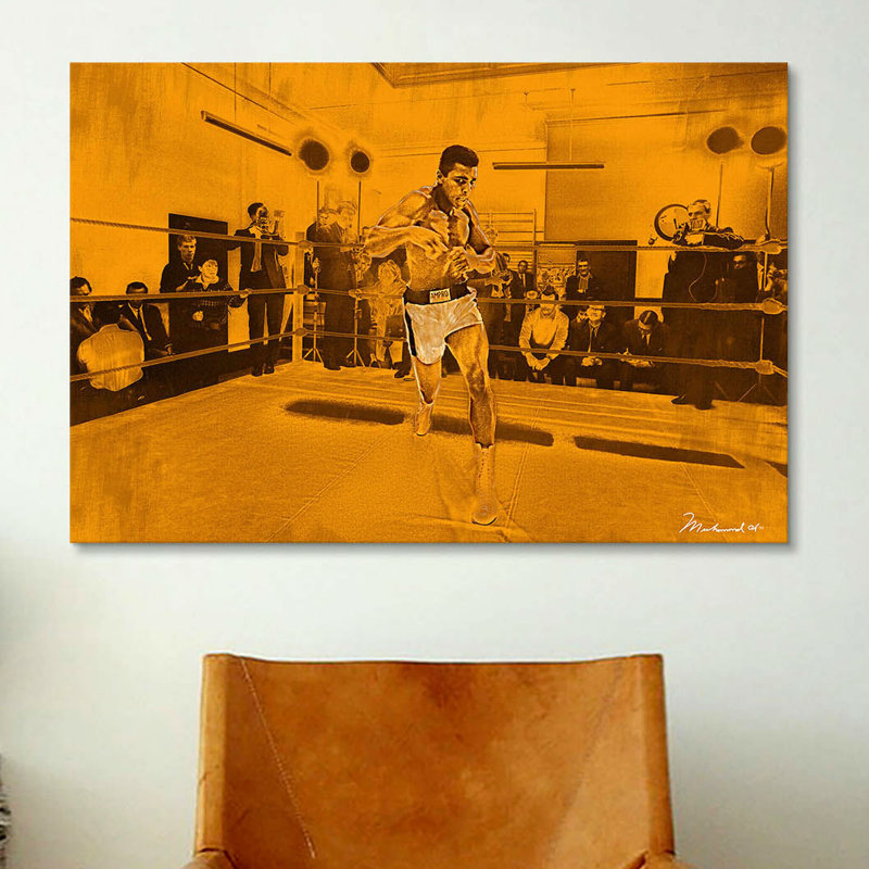 Muhammad Ali in Entraînement, reproduction de photo sur toile, H 26 po x l 40 po x P 0,75 po, Toile tendue, Pas de tapis