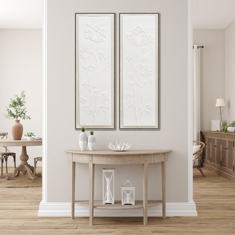 White Flora I Canvas Wall Art
