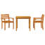 2 - Person Solid Wood Patio Dining Set Square Table