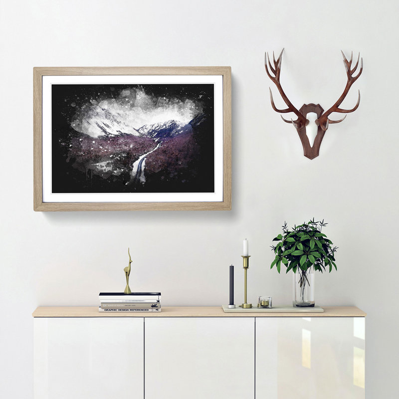 The White Mountains of New Hampshire - Picture Frame Graphic Art Print, 33cm H x 45cm W x 2cm D, Oak Framed