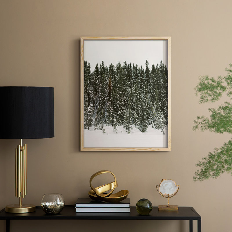 Christmas Tree Forest Framed Print - Solid Wood, Natural, 21" H x 17" W
