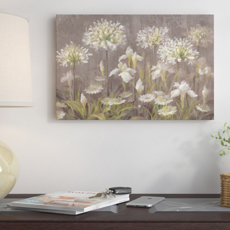 Spring Blossoms Floral Canvas Art in Neutral Tones