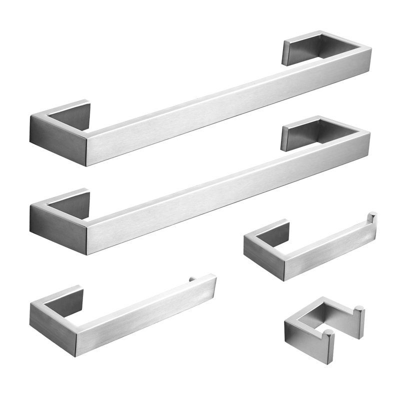 Topcraft Brushed Nickel Stainless Steel Bathroom Accessories 5-Piece Set