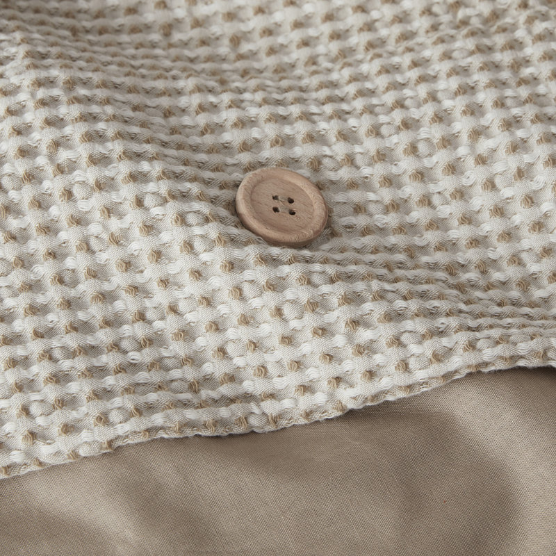 King Tan Microfiber Waffle Weave Comforter Set