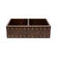 33" Hammered Copper Kitchen Apron 50/50 Double Basin Sink w/ Barrel Strap Design with Matching Drains, and Accessories
