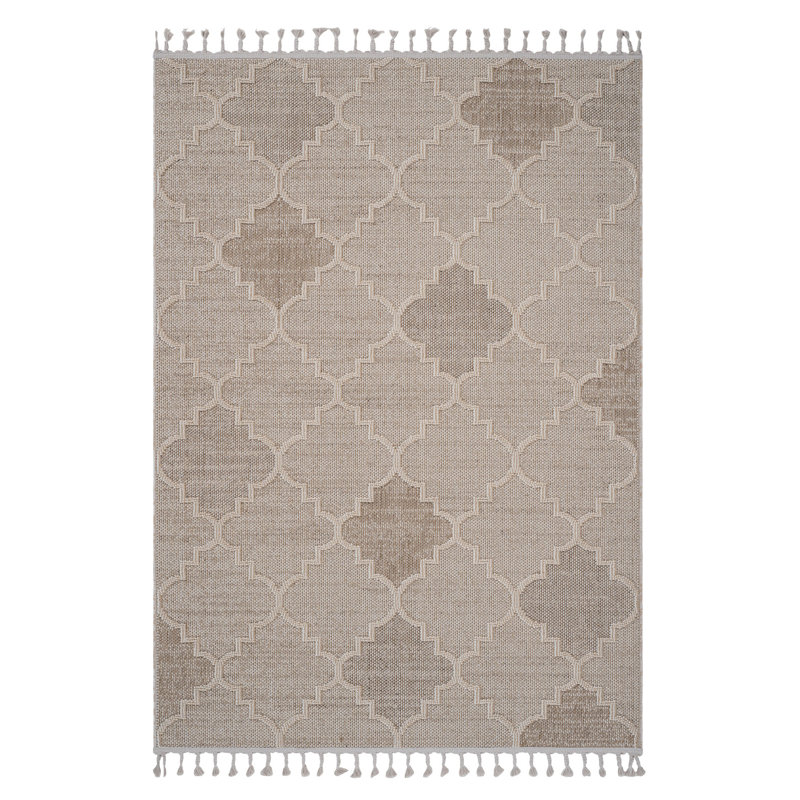 Tapis tissé à la crème / treillis 8 x 10 tissé et collection - Teinture