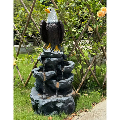 LED Light Eagle Fountain Waterfall,5th Floor Indoor and Outdoor Decoration,High-end Courtyard Decoration