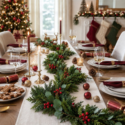 108 " Pre-Lit Berry and Eucalyptus Garland
