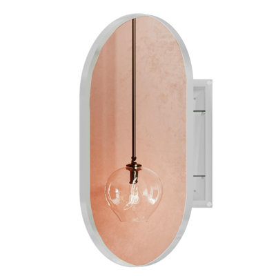 20x34 Inch Oval Recessed Medicine Cabinet