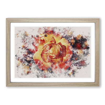 Orange Rose Flower - Picture Frame Painting