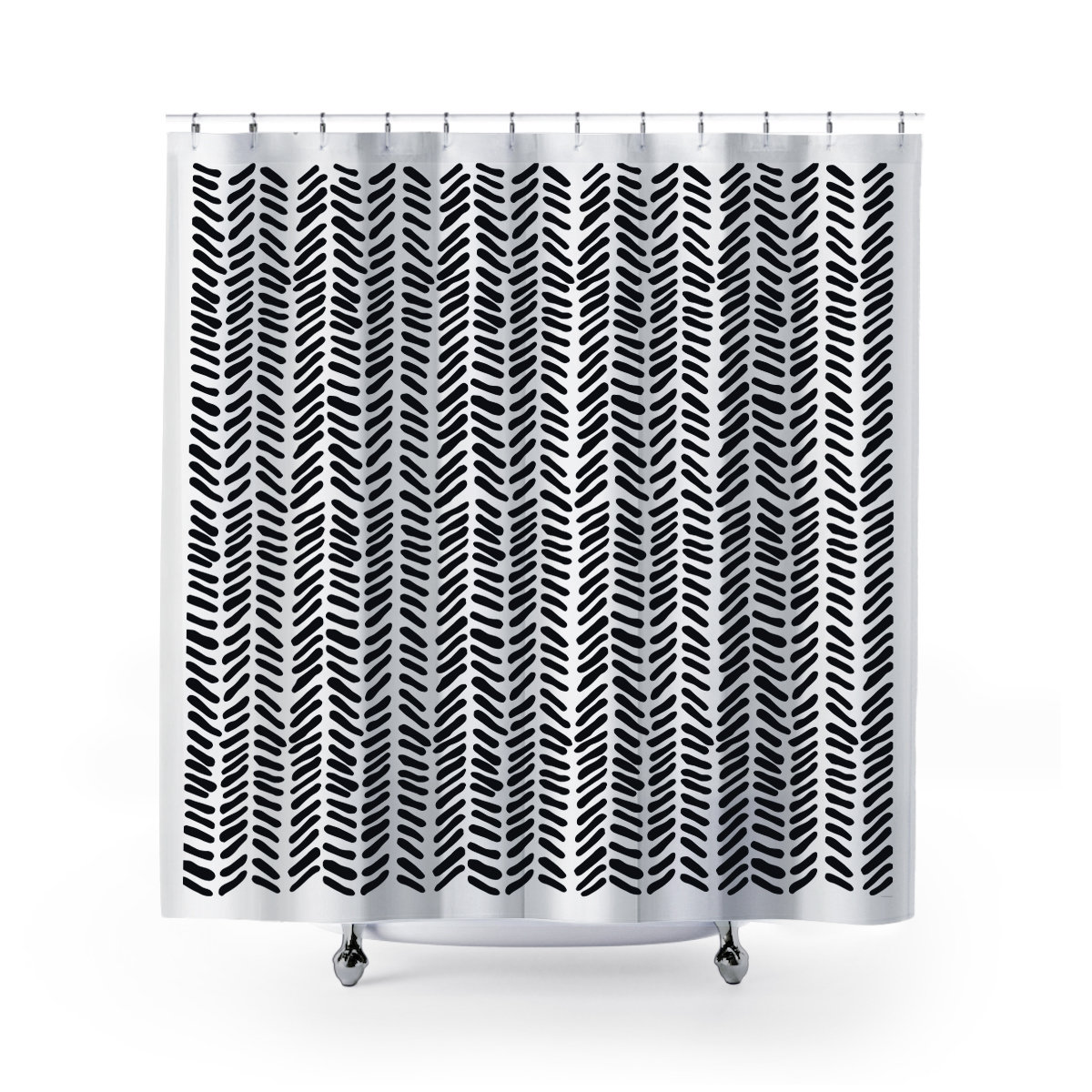 Thora Tribal Shower Curtain, ThoraVee Black