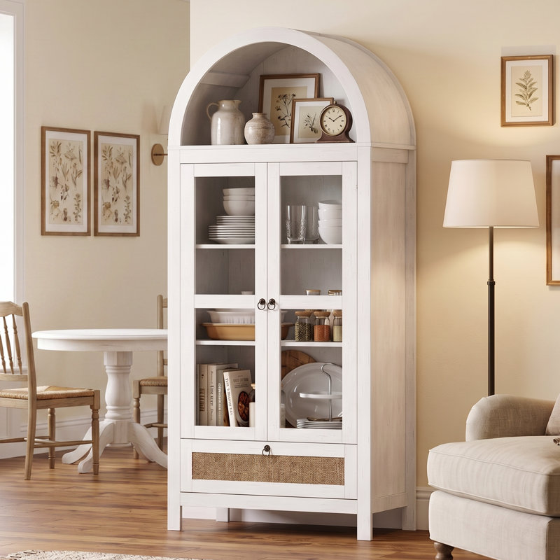 Vitrine de rangement 73 po, White