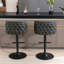 Tabourets de bar pivotants à hauteur de siège réglable, tabourets de bar rembourrés en polyuréthane avec dossier complet capitonné (ensemble de 2)