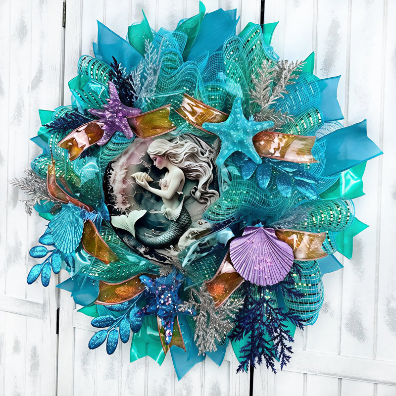 Couronne de sirène en faux vitrail