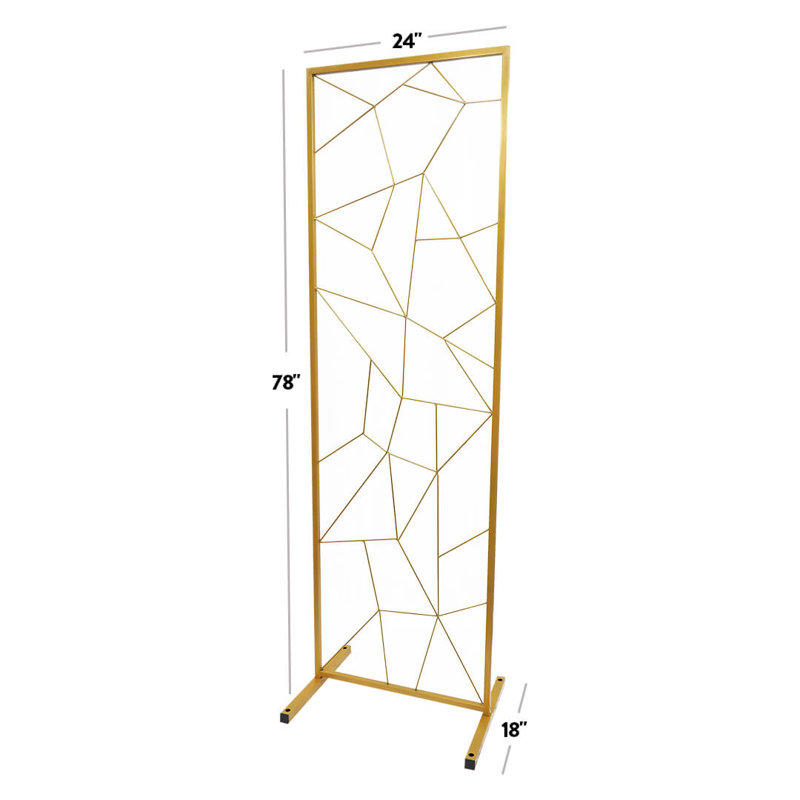 Support de plancher de toile de fond géométrique pour mariage, Doré