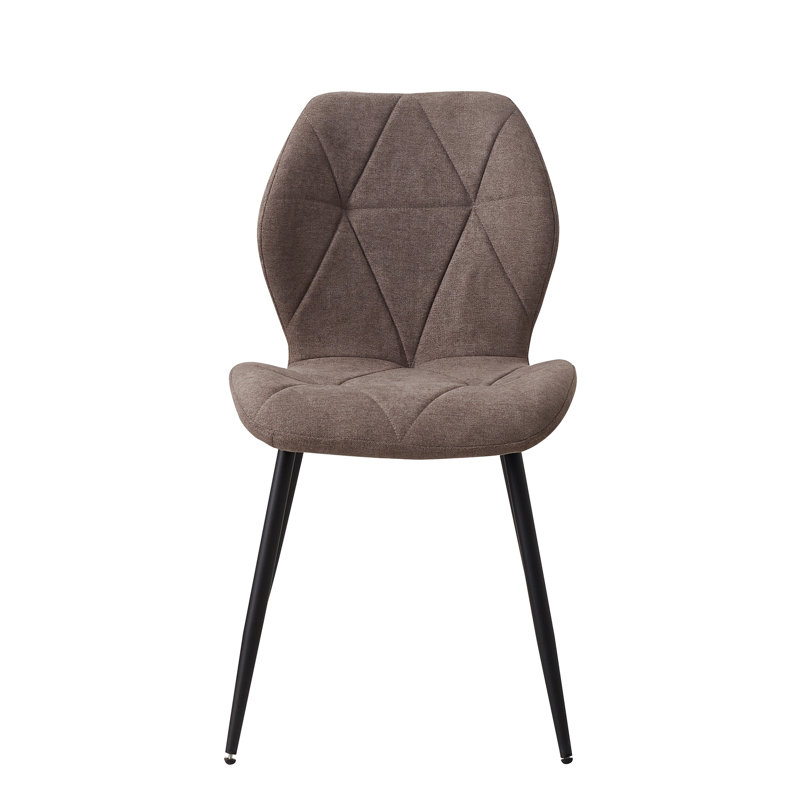 Miko 50cm H Velvet Upholstered Metal Side Chair, Brown