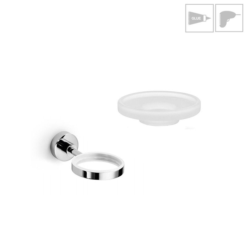Duemila Bathroom Accessory, Frosted Glass