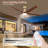 Modern Ceiling Fan With Light, Ceiling Fan With Remote, 5 Blades Ceiling Fan In Solid Wood, Reversible Dc Motor, Quiet Large Ceiling Fan For Bedroom, Living Room, Kitchen Or Patio Use-491758447