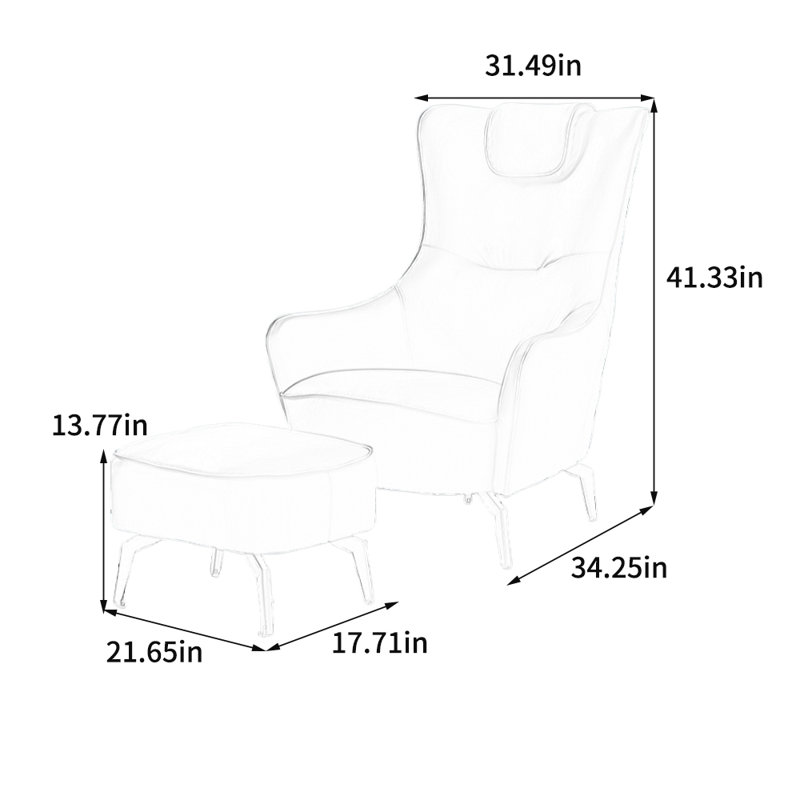 Fauteuil inclinable en similicuir ergonomique et minimaliste, Bleu très foncé