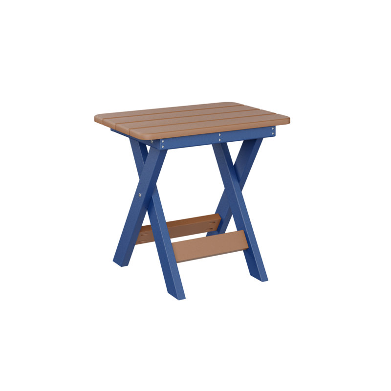 Berlin Gardens Folding End Table, Pacific Blue, Cedar