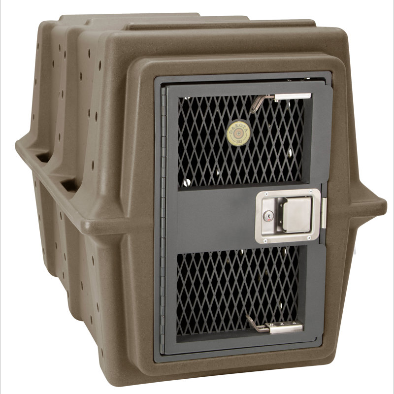 Plastic Pet Crate with 1 Door, Coyote Granite