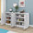 60" Sideboard – Silver Handles, Adjustable Shelves, Dining/Kitchen Storage-1017244119