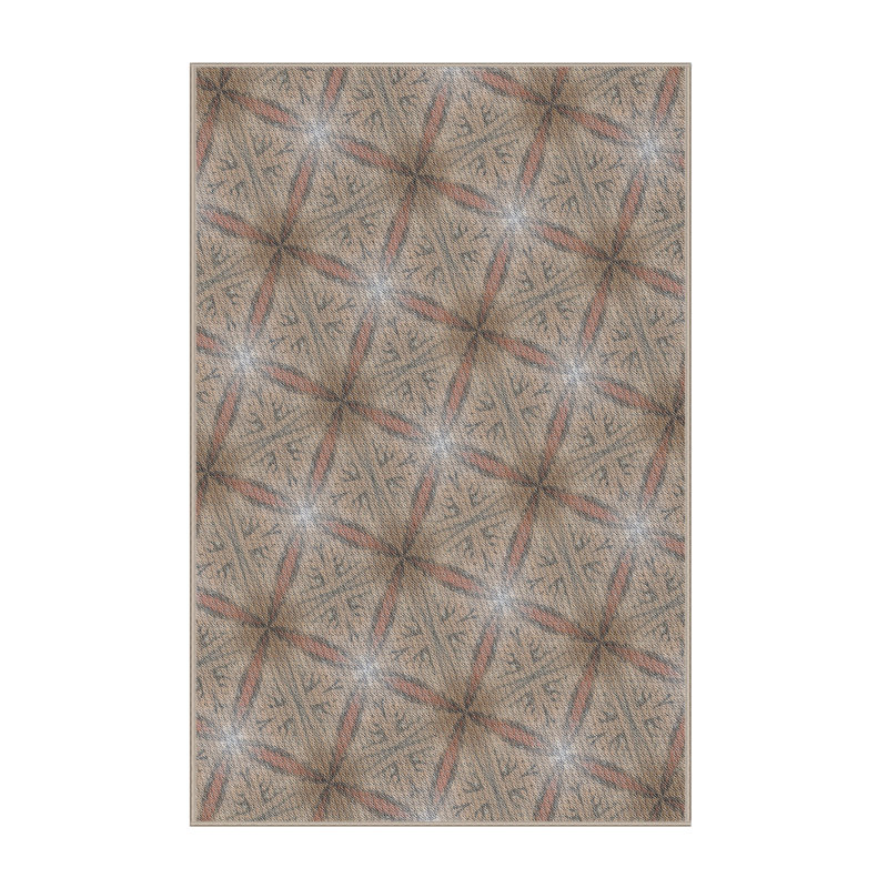 Tapis de zone brun à motif, Rectangle 5 pi x 7 pi