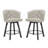 Swivel Upholstered Counter Stool With Metal Frame-1906160406