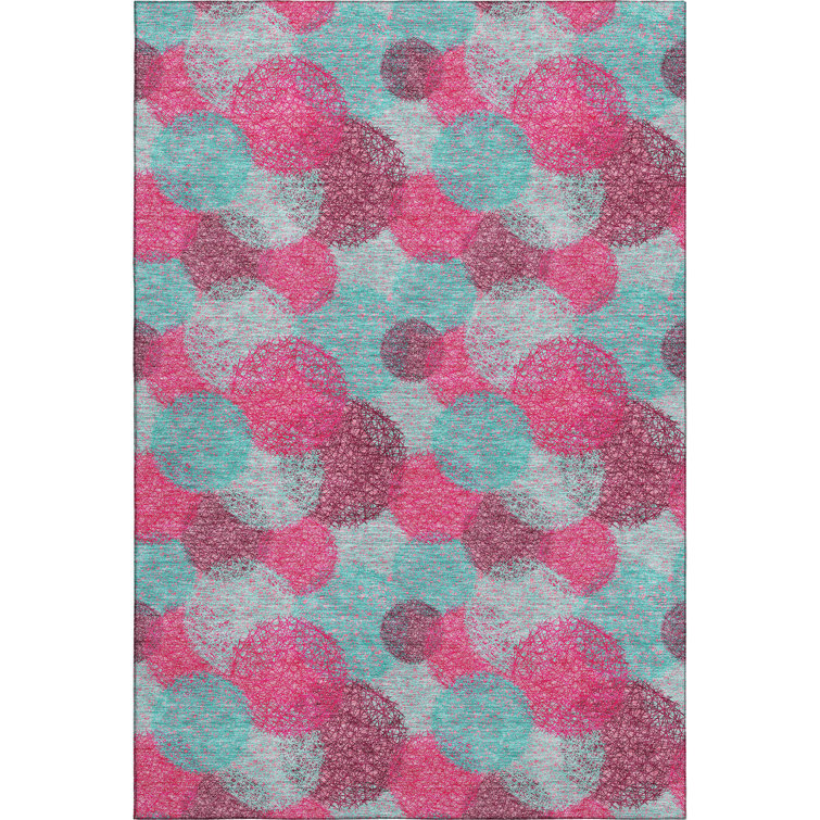 Premium Machine Washable Prisco Pink Rug