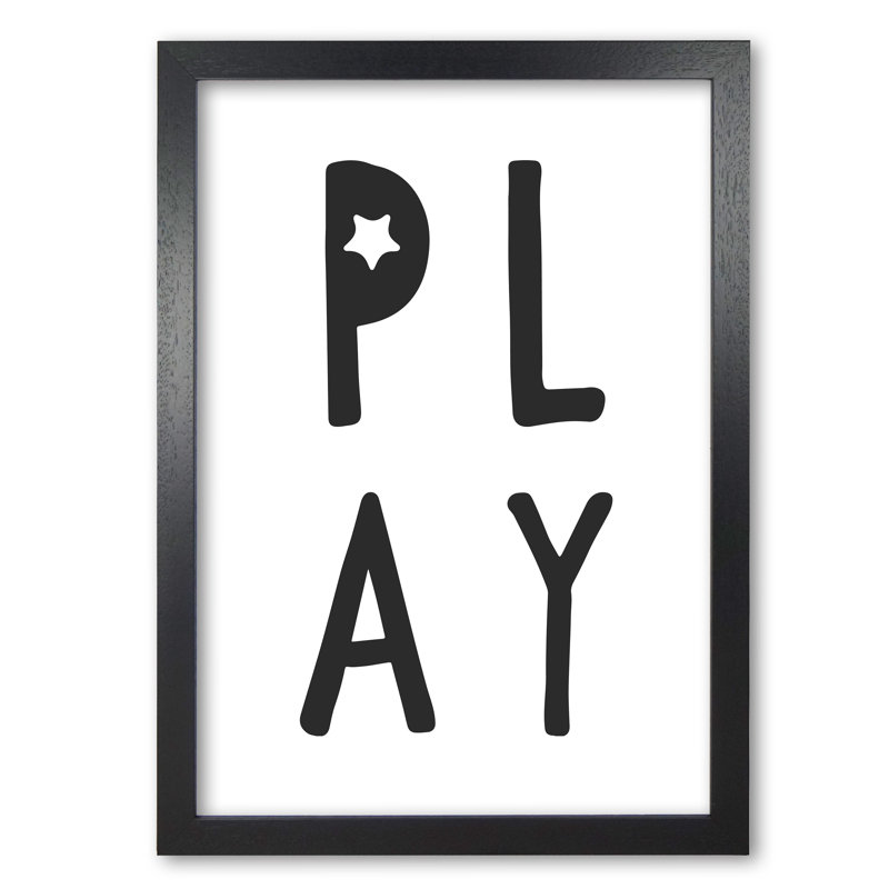 Play - Print, 30 cm H x 21 cm W x 5 cm D, Black Grain Frame