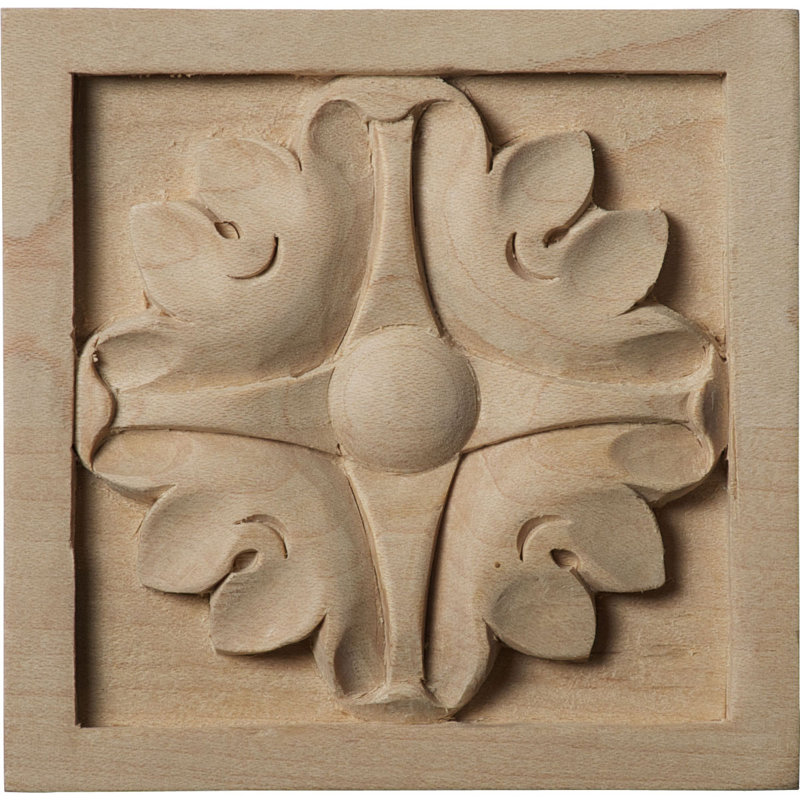 Rosette Edimbourg H 3 1/2 po x l 3 1/2 po x P 3/4 po, Cerisier