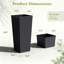 Ensemble de 2 pots à fleurs en plastique imitation rotin de qualité supérieure avec trous de drainage, grands pots à fleurs pour l'intérieur et l'extérieur-810008678-810008680