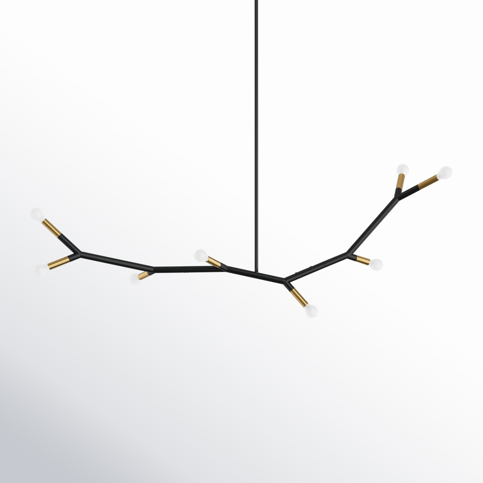 Raela 8 - Light Metal Dimmable Chandelier, Matte Black/Aged Brass