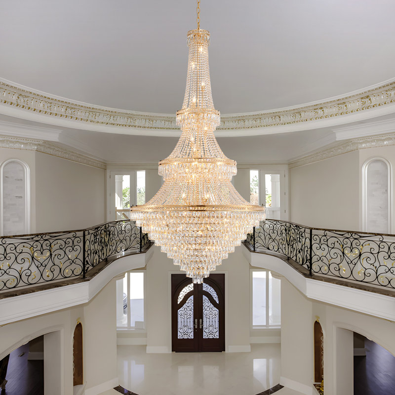 Light Dimmable Unique/Statement Empire Crystal Chandelier, 90.6" H x 47.2" W x 47.2" D