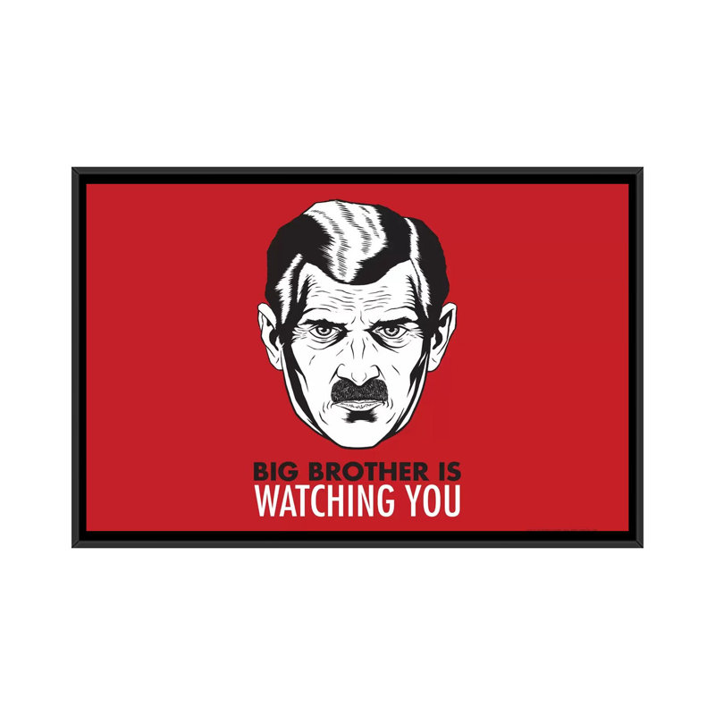 Le big-frère politique surveille votre 1984 affiche rétro sur toile, H 18 po x l 26 po x P 1,5 po, Pas de tapis