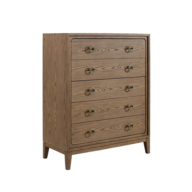 Commode 5 tiroirs au fini latté (Commode)