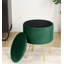 Ajeet 35cm Wide Velvet Tufted Circle Pouf Ottoman with Storage-152845539