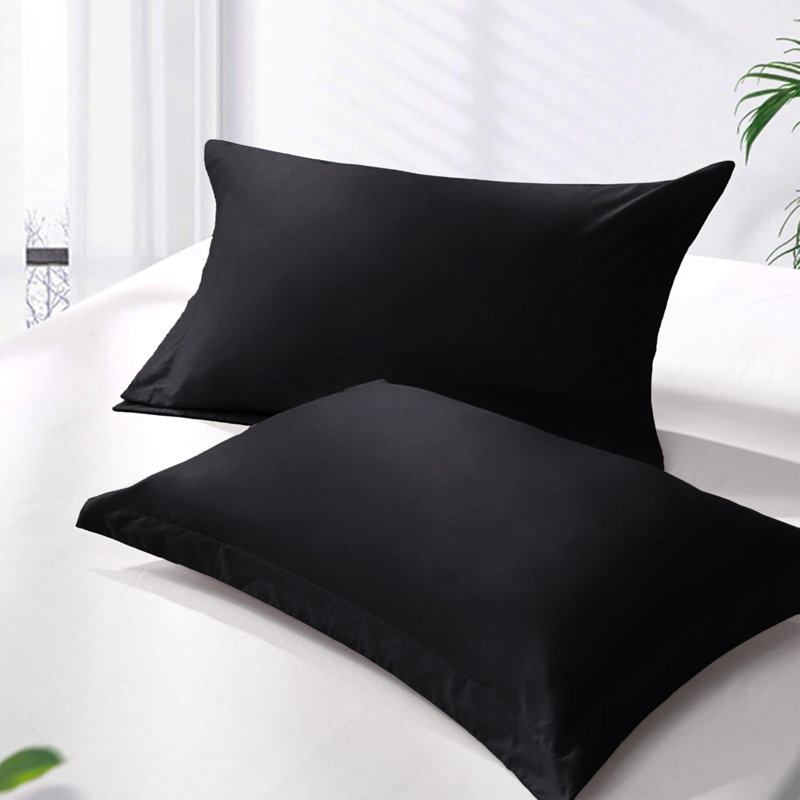 300TC Microfiber Duvet Cover Set – Reversible Luxury 3-Piece, Single Duvet Cover + 1 Standard Pillowcase, Black