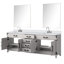 Meuble-lavabo double en chêne blanc 84 po X P 22 po D, dessus en marbre de Carrare, ensemble de robinet et Miroirs-118024500