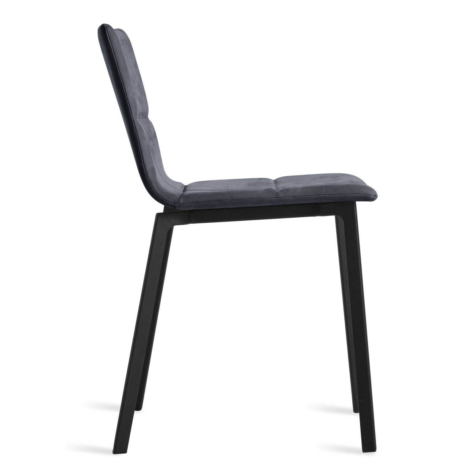 Between Us Genuine Leather Side Chair, Ink Genuine Leather