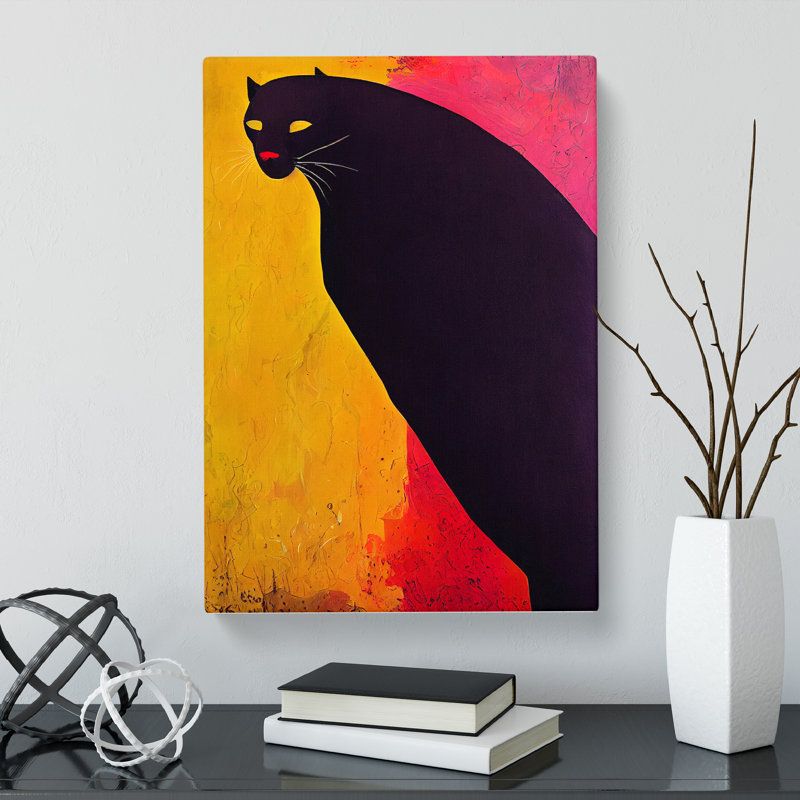 CAN-V0523-1735X Panther Painting Expressionism - Wrapped Canvas Print, 50cm H x 35cm W