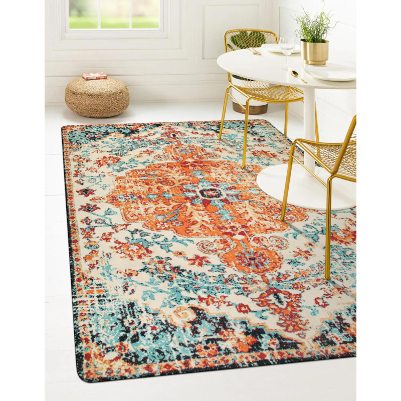 Govan Machine Washable Traditional Tribal Vintage Area Rugs, Rectangle 5' x 7'