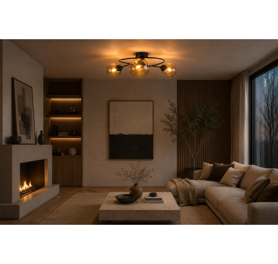 Glass Semi Flush Mount