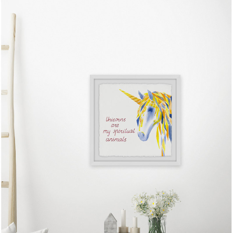 «Unicorns are Spiritual II», reproduction encadrée Grady, H 32 po x l 32 po